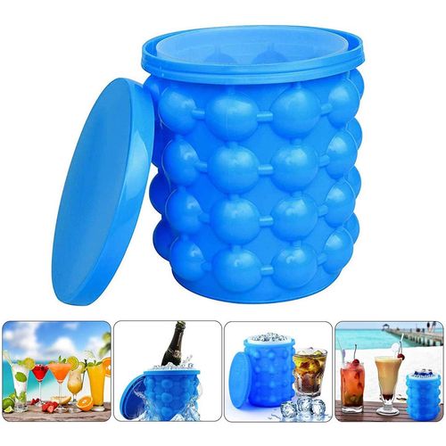 Ice Cube Maker Silicone Bucket Ice Mold and Storage Bin, Portable