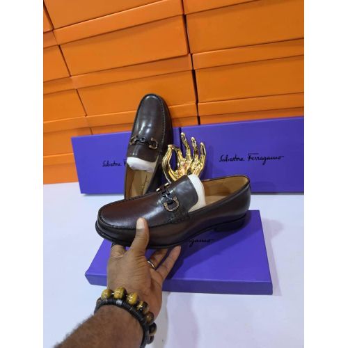 Fashion  Men’s Classic Smooth Leather Bit Loafers - Dark Brown