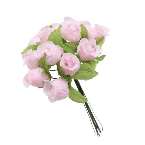 product_image_name-Generic-12Pcs/Bouquet Artificial Rose Anti-droop Easy To Bend 18 Colors Artificial Rose Flowers For Household-Pink-1