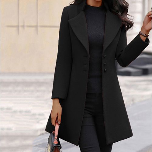 Fashion Women Coat Wool Lapel Winter Warm Slim Parka Jacket