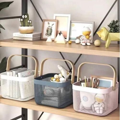 Generic 3pcs High Quality Mesh Basket With Wooden Handle