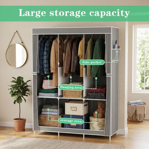 Lamont Large Capacity Fabric Wardrobe, Removable Wardrobe - image 3