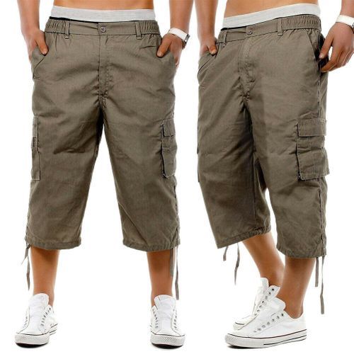 Men 3/4 Length Cotton Casual Shorts Pants Trousers Loose Oversize Summer  Fashion | eBay