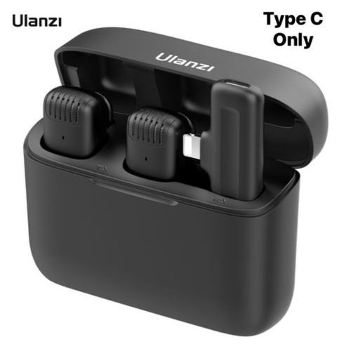 product_image_name-Ulanzi-Noice Canceling Reduction J12 Type C Double Plug&Play Wireless Lavalier Microphone For Type C Lapel Clip-on Mini Wireless Mic For TikTok Vlog YouTube, Facebook Live Stream, Auto-syncs K8 K9 Microphone (NO APP Or Bluetooth) With Noise Cancellation-1