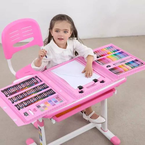 Generic Art Set Boys Girls Birthday Gifts Toys Kids Art Supplies Coloring  Case Kit Painting & Drawing Sets For Children 208 Pcs Pink