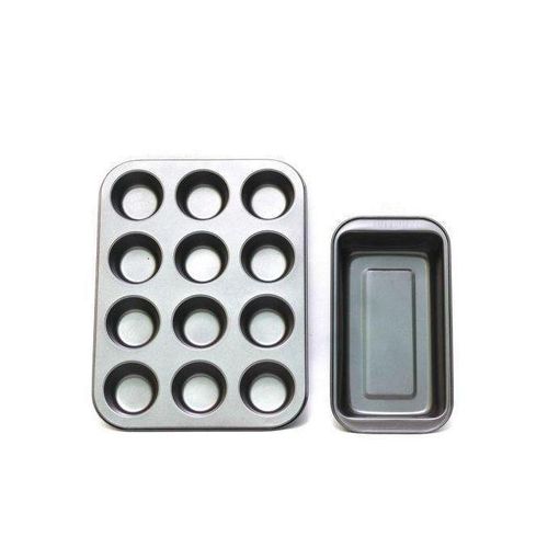 Generic 12 Cavity Cupcake / Muffin Pan + Bread Loaf Baking Pan