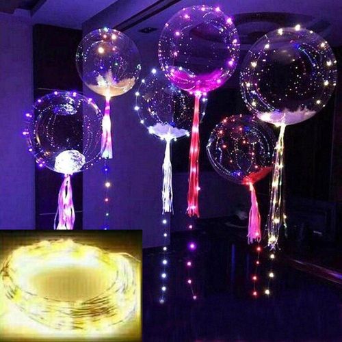 Generic 18 LED String Light W/ Transparent Helium Balloons