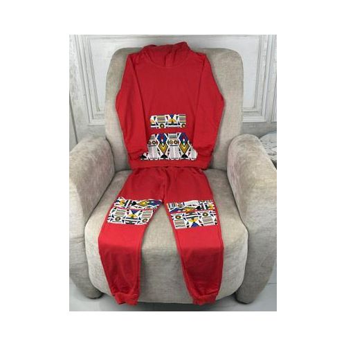 African Red Ankara Hoodie & Joggers
