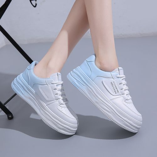 Fashion Luxury Sneakers Fashion Women Casuals Basketball Style Sneakers  2023 New Trend Lace-up White Blue Shoes Sport Office Shoes