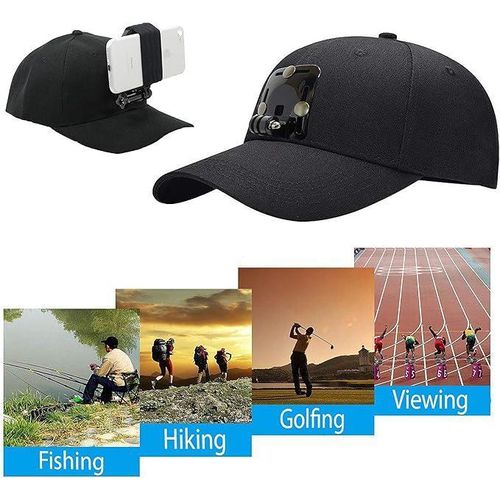 Generic Baseball Hat Compatible with Smartphone or GoPro Camera Head Mount. Compatible with Any Cell Phone or Action Camera. iPhone, Samsung, Google ETC - image 3