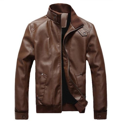 Fashion Mens Stand Collar Coats Leather Biker Jackets | Jumia Nigeria