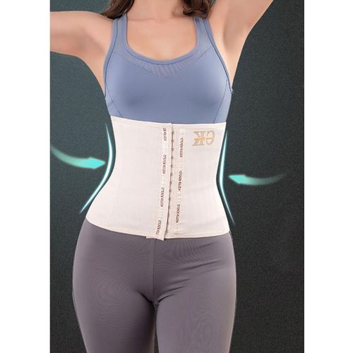 Generic Aiithuug Slimming Body Shaper Belts Waist Trainer Belt Lumbar  Support 7 Steel Bones Double Girdle Firm Control Straps Bellyband