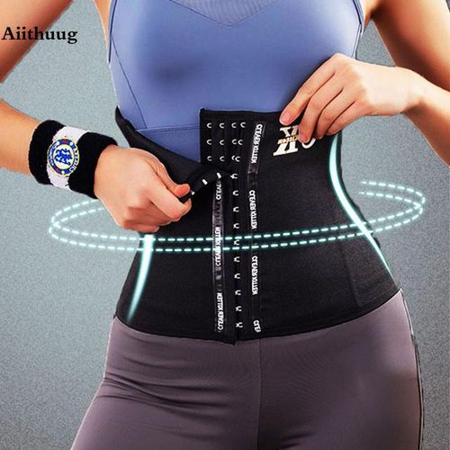 Generic Aiithuug Slimming Body Shaper Belts Waist Trainer Belt Lumbar  Support 7 Steel Bones Double Girdle Firm Control Straps Bellyband