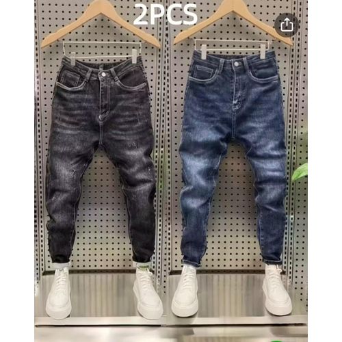 product_image_name-Fashion-Quality 2in1 Jean Trouser For Men-1