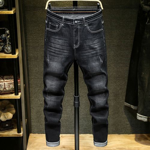 Ripped Jeans Men Slim Fit Denim Pants Men Wearable And Comfortable Denim  Trousers Jeans With Ripped Patches Men Stretchy Jeans mens jeans (Color :  Black, Size : S) : Amazon.co.uk: Fashion