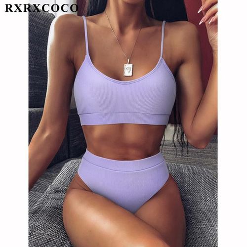 ribbed gym leggings  RXRXCOCO Ribbed High Waisted Workout