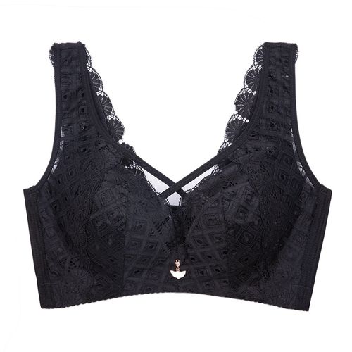 Fashion FallSweet Lace Wireless Bra Hollow Out Vest Bras C D E Cup  Brassiere Femme Y Lingerie For Plus Size Women