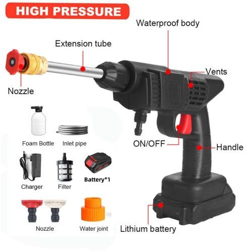 product_image_name-Generic-Cordless Multifunction Pressure Washer,  Rechargeable 48V  Lithium Battery.High Pressure Car Washer For Bike Washing, Gardening & Home Cleaning Works Such  Floor, Tiles,window Glass & Nets And Fence Cleaning With Hard Carry Case-4