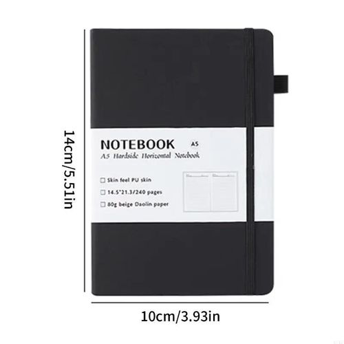 Generic A5 classic lined notebook, PU leather hard cover, diary and memo pad. - image 3