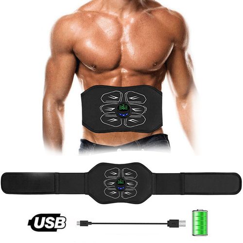 Ab Belt Abdominal Muscle Toner - Abs Stimulator USB Rechargeable Abs  Stimulating Belt Muscle Toning Belt For Men Women Training Device For Muscles  Abdominal Workout Massager - Black