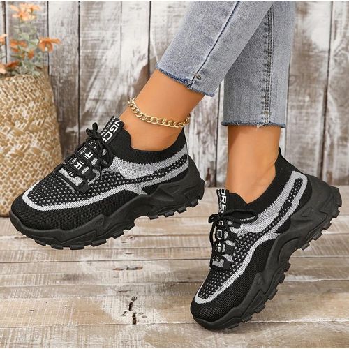 product_image_name-Ladies Everything-Black shoes for girls sneakers for ladies - Casual shoes -2