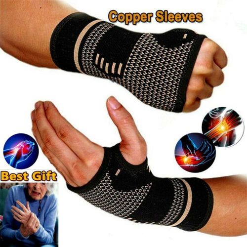 Generic Copper Nylon Wrist Guard Band Support Sports Pain Relief Wrap  Bandage Hand Sleeve Compression Arthritis Gloves-1pcs