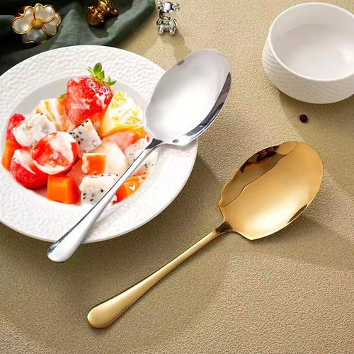 product_image_name-Generic-1pcs Gold, 304 Stainless Steel Buffet Restaurant Catering Chefs Big Serving Spoon-1