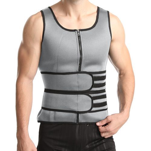 Men Sweat Body Shaper Workout Slimming T Shirt Waist Trainer Abdomen Tight  Shapewear Fitness Tank Tops Weight Loss Corset Vest