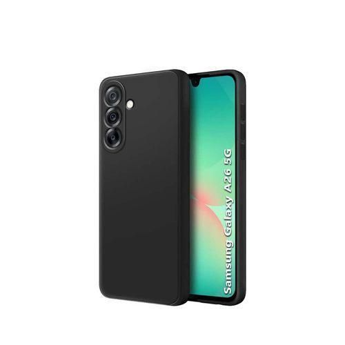 product_image_name-Samsung-A56 Silicone Phone Case & Pouch With Camera Protection - Scratch Resistance, Shockproof Protective Case (SAMSUNG) - ( Black )-1