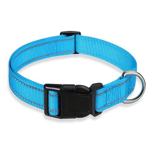 Generic Adjustable Pet Collar & Leash Set - 2Pcs Reflective Nylon Night Safety Dog Rope (Sky Blue XL)