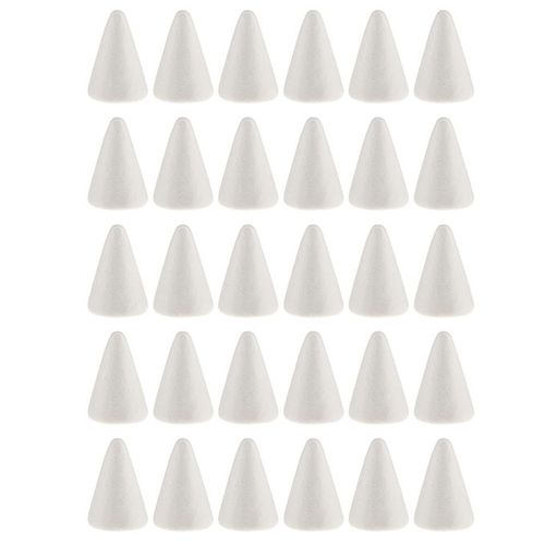 Generic 30PCS Blank Cone Shaped Styrofoam Polystyrene Foam For Arts Crafts