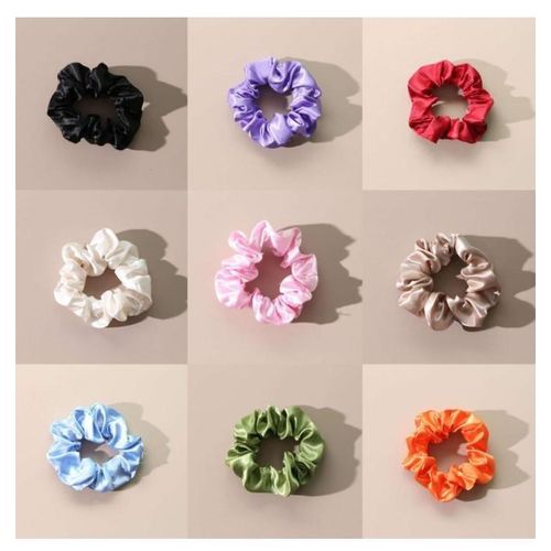 product_image_name-General-9-in-1 Satin Hair Scrunchies – Soft & Gentle Elastic Hair Bands-1