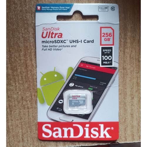 SanDisk microSDXC 100MB s 256GB Ultra SD変換アダプター付属 サンディスク SDSQUAR-256G 【国産】  - メモリーカード