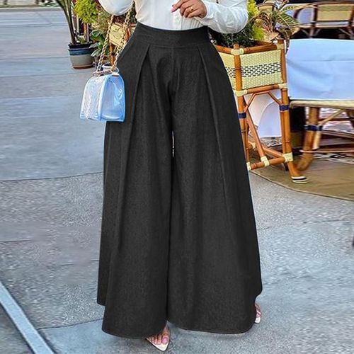 Buy Women Black Boho Palazzo Pants Casual Loose Wide Leg Lounge Pants  Summer Bohemian Beach Pants with Belt High Waist Hippie Pants Baggy Harem  Flowy Pants Yoga Trousers Long Flared Bottom Pants