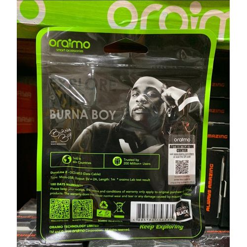 Oraimo 2A Fast Stronger,Micro USB Data Cable for Android devices (Model:OCD-M53) - image 2