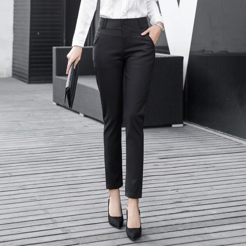 Fashion （5491 Black）2020 New High Waist Office Lady Pants Korean