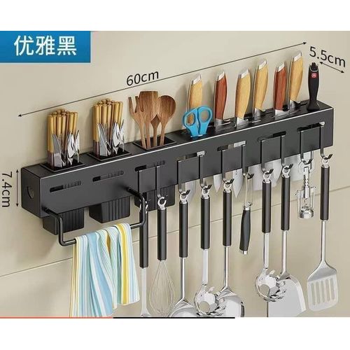 Generic Wall Mounted Knife Cutlery Holder Rack With Hooks- Spoon Hangers - image 2