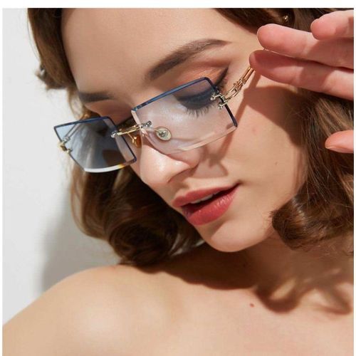 Buy Classic Square Round Sunglasses Man Woman Semi-rimless Transparent Red  Frame Frame Dark Blue Lens Retrò 50s Vintage Style Hipster, Occhiali Online  in India - Etsy