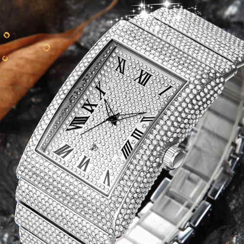 product_image_name-Fashion-Super Bling Ice Cold Studded Unisex Wristwatch + Free Ice Stone Exotic Bracelet-2