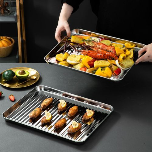 Generic Rectangle Baking Tray Premium Stainless Steel Baking Tray