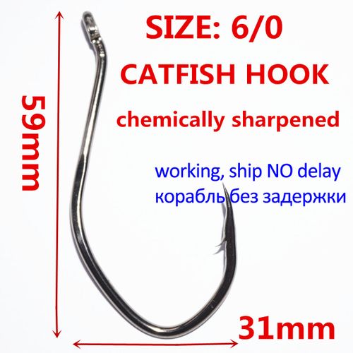 Generic 50pcs 6/0 Catfish Hooks Big River Bait High Carbon Steel