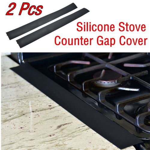 2pcs Kitchen Silicone Stove Counter Gap Filler Cover Oven Guard Spill Seal Slit