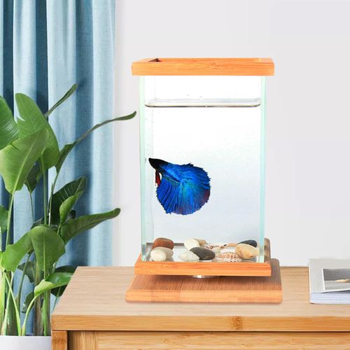 Generic Small Fish Tank Decor Fish Bowl Accessories Betta Glass Base  Aquarium
