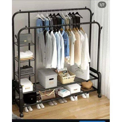 Generic Quality Double Pole Hanger Cloth Storage Rack