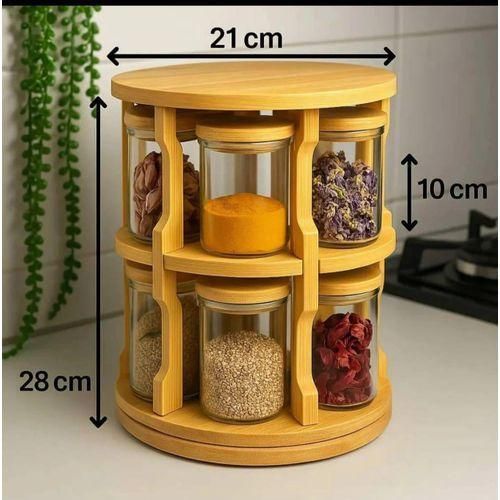 Generic 10pcs rotating spice jar set