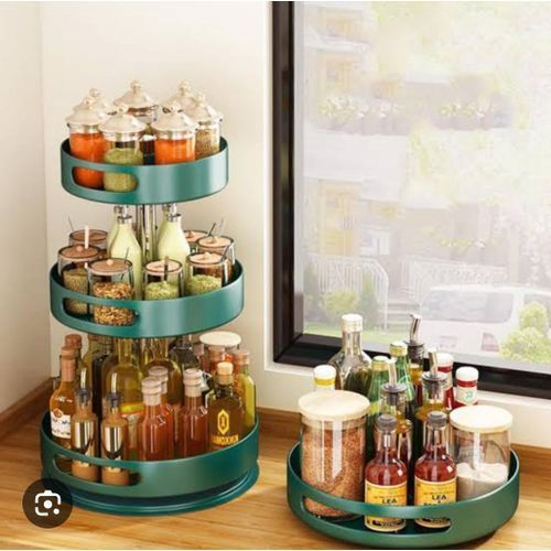 product_image_name-Generic-360 Degrees Rotating Spices Bottles Storage Rack- 3 Tier-3