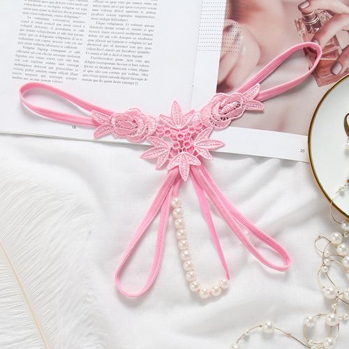 Fashion Sexy Ladies Lace G String Underwear Women Embroidery Pearl Women  Thongs