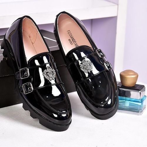 product_image_name-Fashion-MEN CROWN BARGE BELT SLIP ON CORPORATE SHOE BLACK-1
