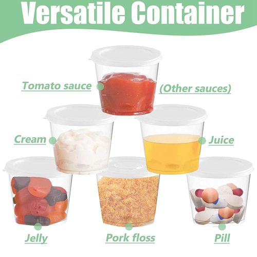 915 Generation 100 Pieces Small Plastic Containers with Lids, 25Ml Small