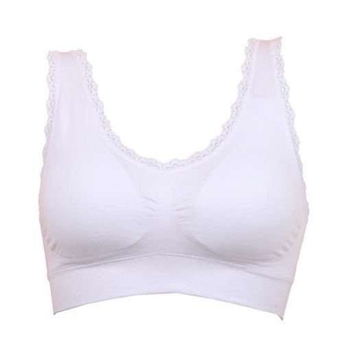 Fashion Women Sports Bra Padded Bras Lace Stretch Gym Yoga Athletic  Vest(White)